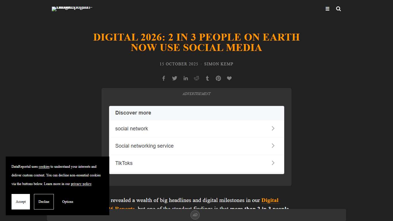 Digital 2026: 2 in 3 people on Earth now use social media — DataReportal – Global Digital Insights